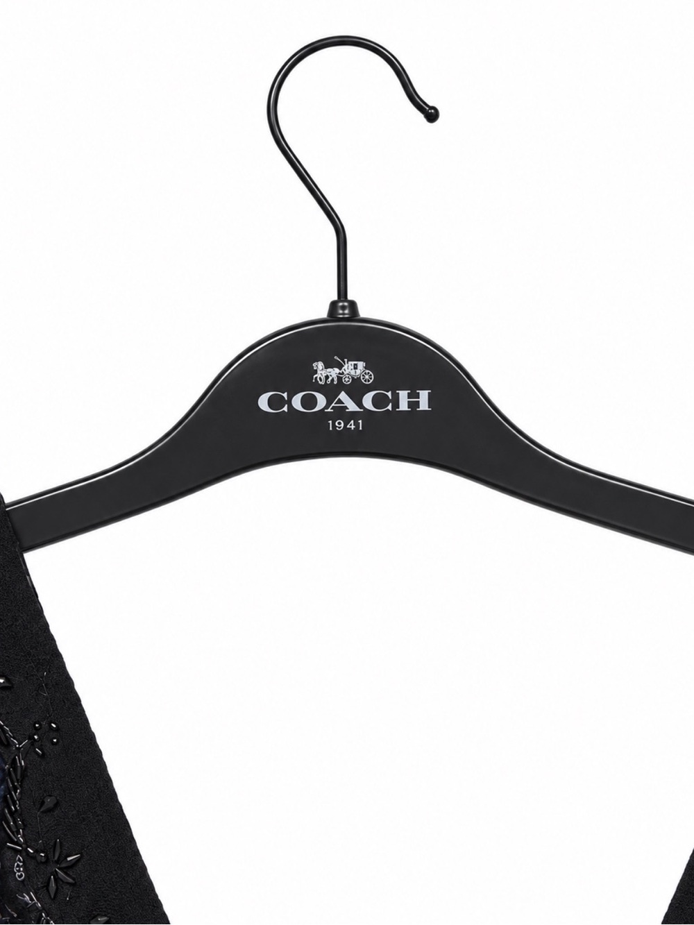 Coach NWT Blue Floral Lace Trim Tie Back Dress Designer Hanger - Picture 11 of 14